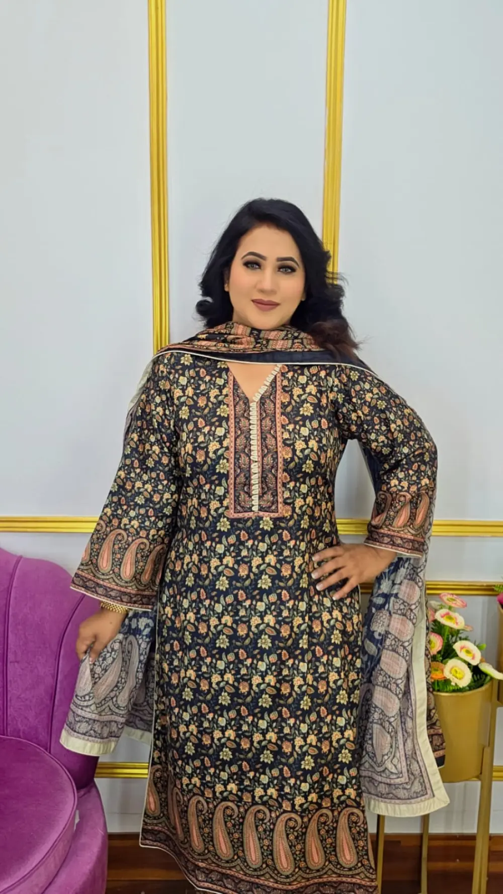 Luxury Cotton Digital Print Ready Three Piece