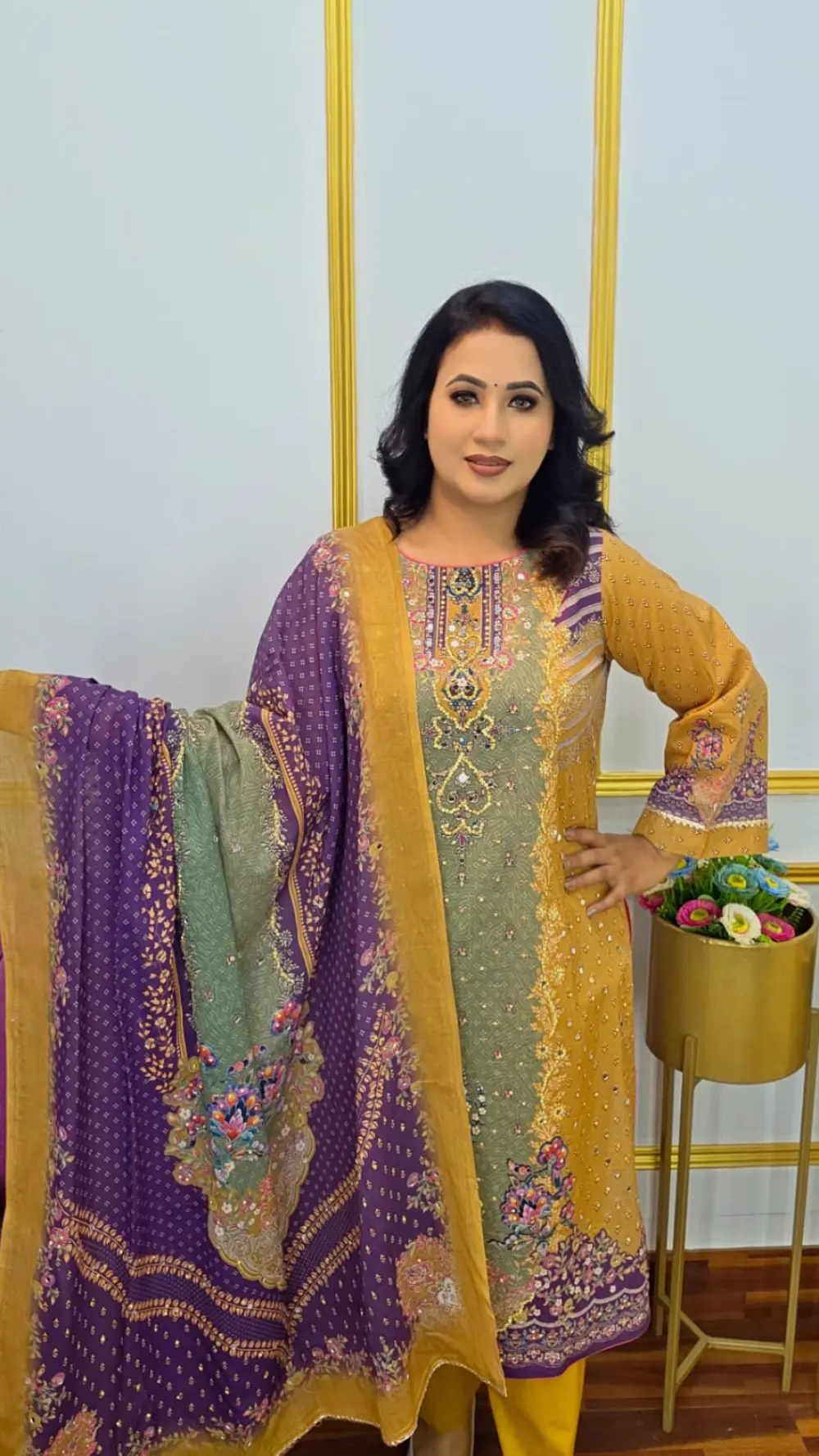 Pure Cotton Unstitched Three Piece